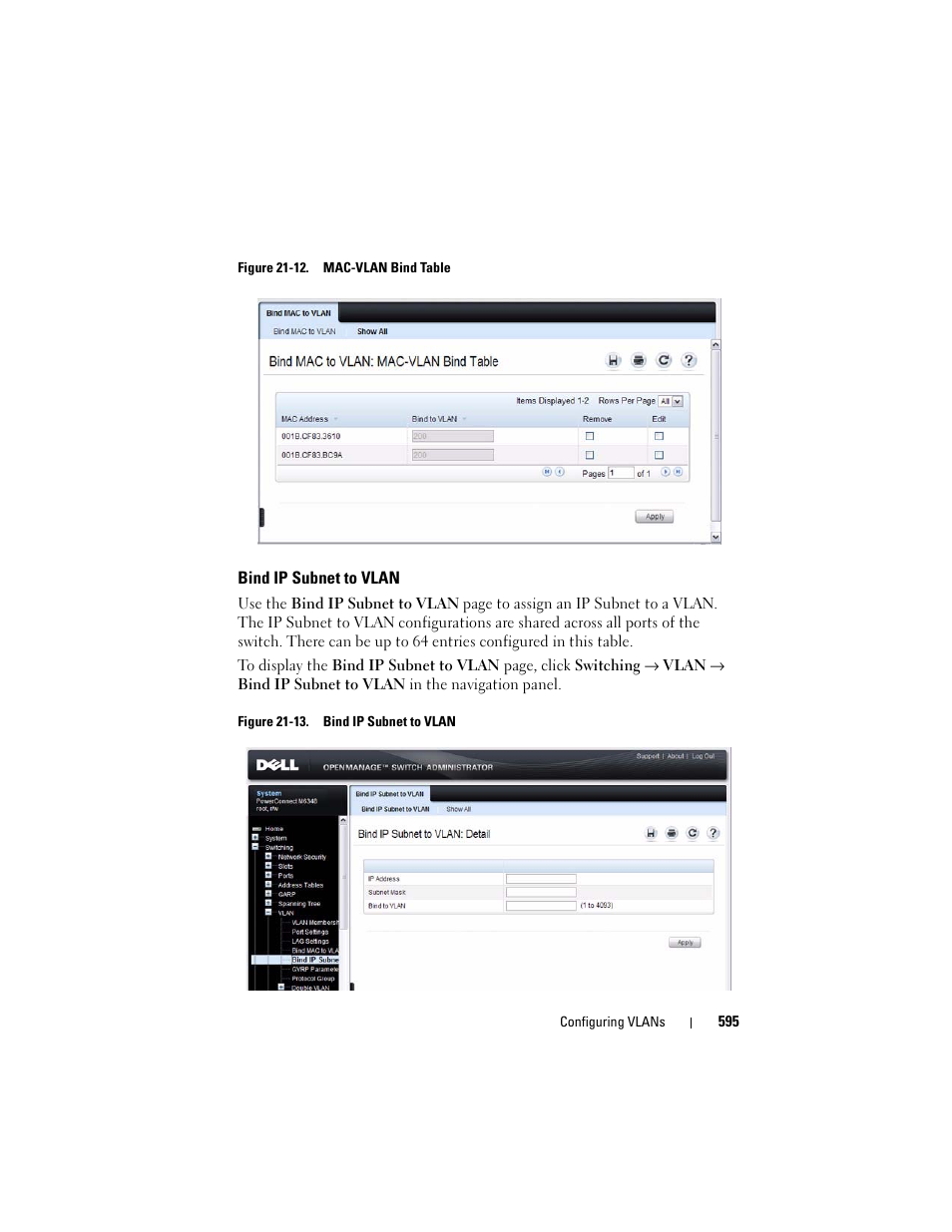 Bind ip subnet to vlan | Dell POWEREDGE M1000E User Manual | Page 595 / 1246