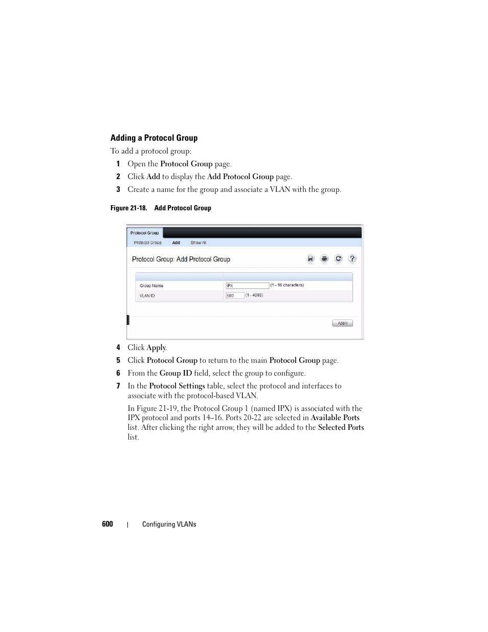 Adding a protocol group | Dell POWEREDGE M1000E User Manual | Page 600 / 1246