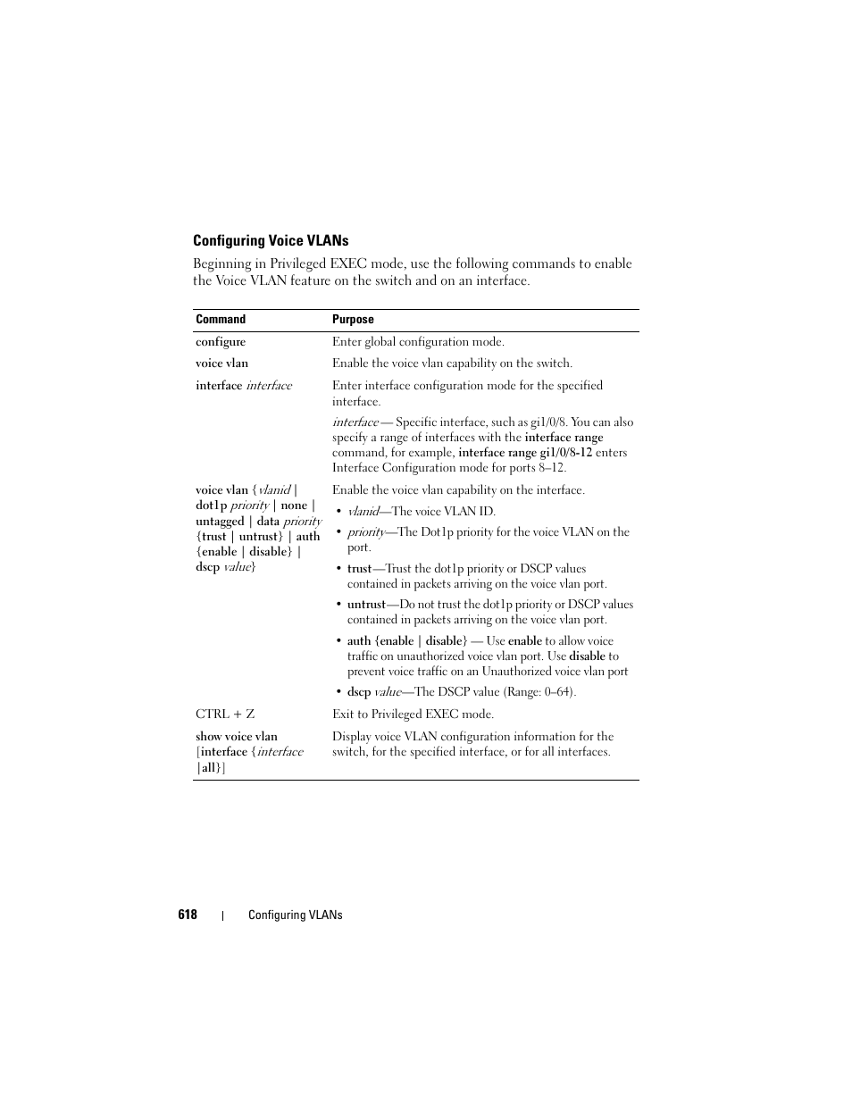 Configuring voice vlans | Dell POWEREDGE M1000E User Manual | Page 618 / 1246