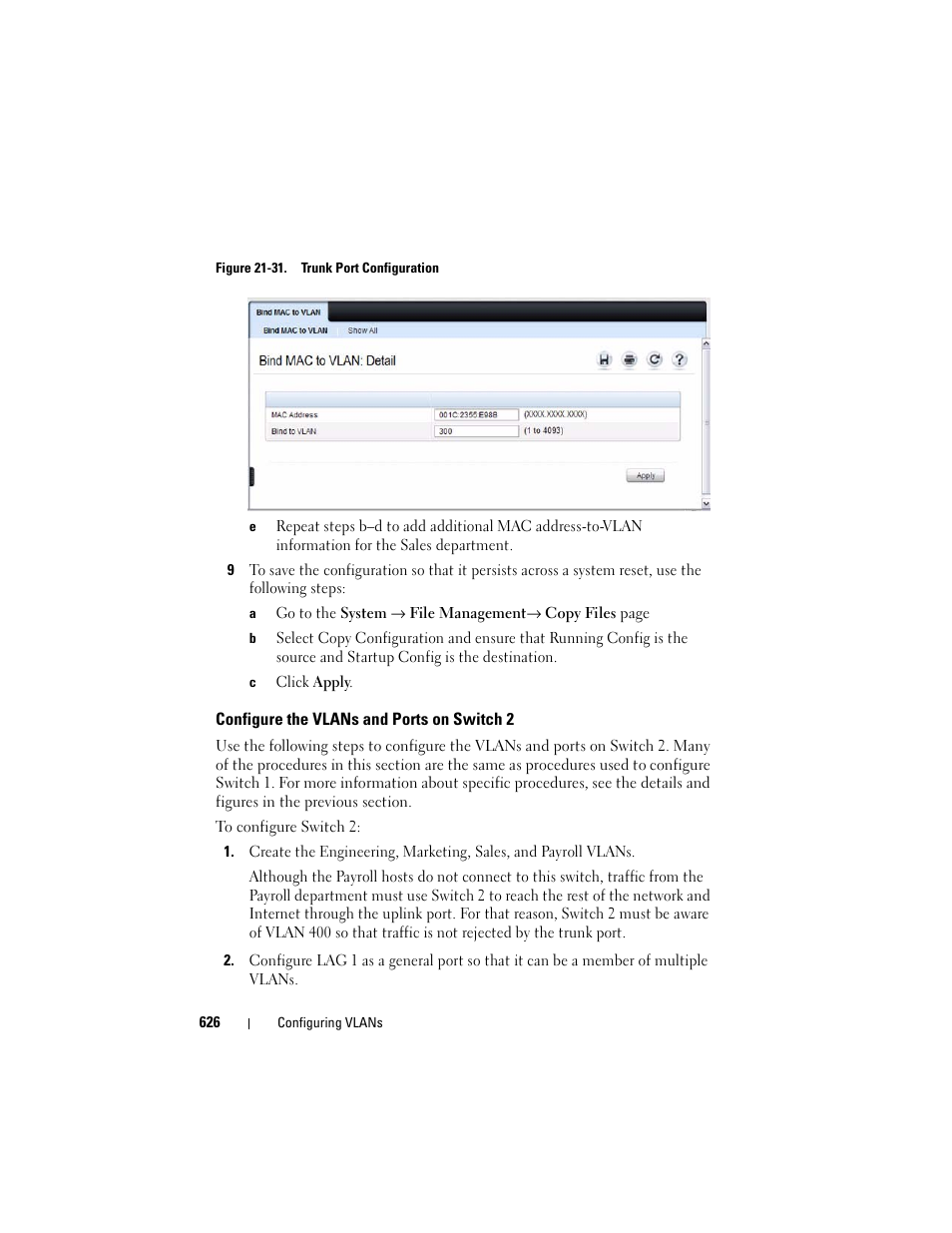 Configure the vlans and ports on switch 2 | Dell POWEREDGE M1000E User Manual | Page 626 / 1246