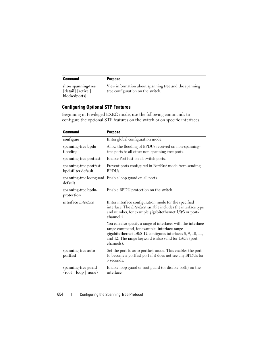 Configuring optional stp features | Dell POWEREDGE M1000E User Manual | Page 654 / 1246