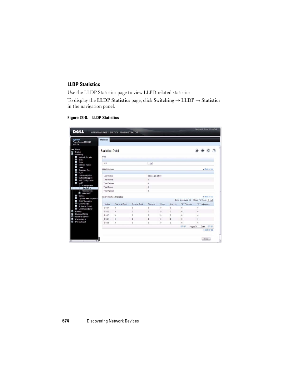 Lldp statistics | Dell POWEREDGE M1000E User Manual | Page 674 / 1246