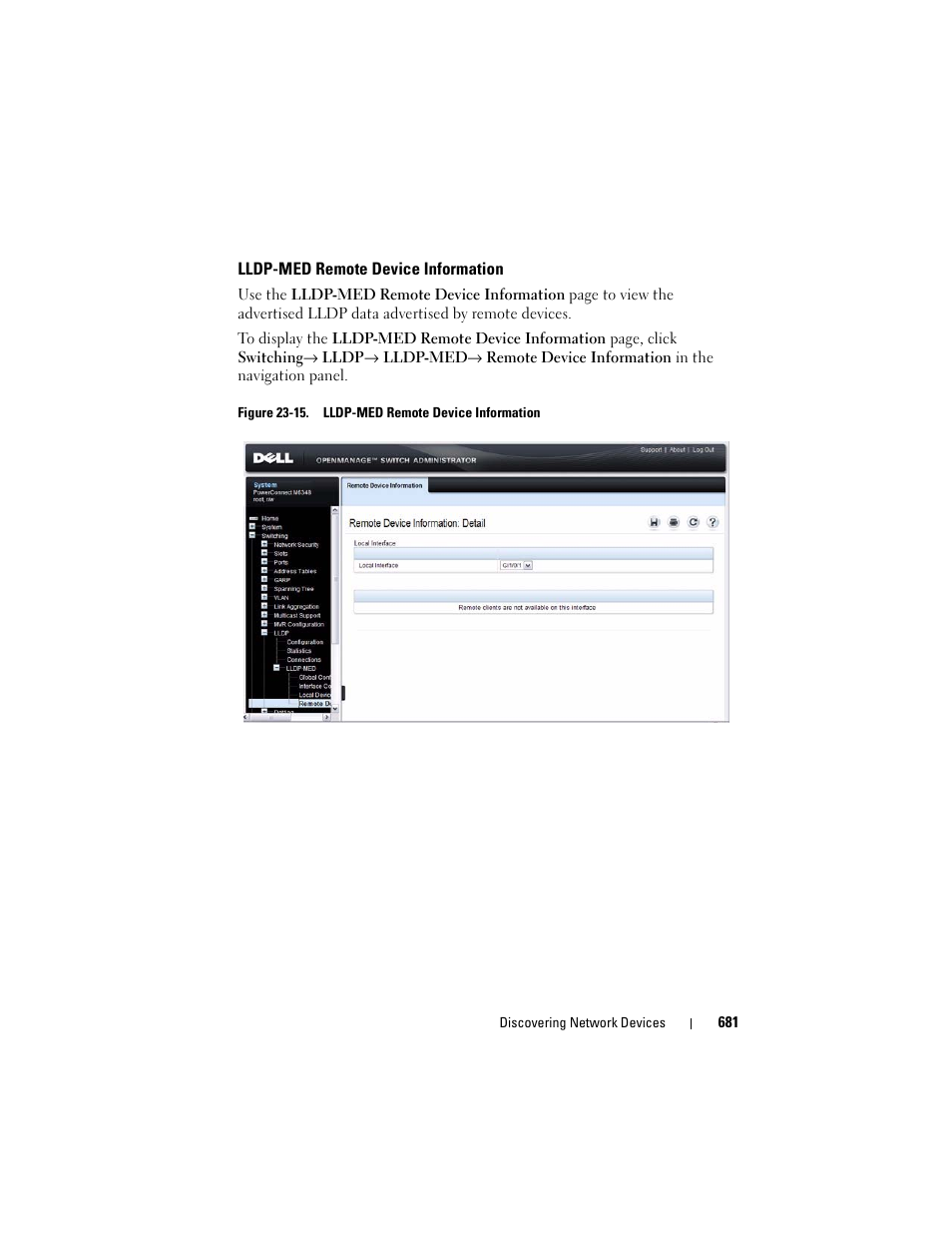 Lldp-med remote device information | Dell POWEREDGE M1000E User Manual | Page 681 / 1246