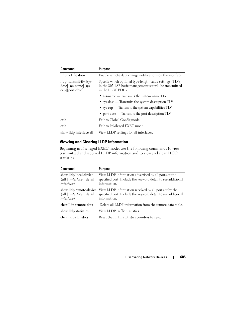 Viewing and clearing lldp information | Dell POWEREDGE M1000E User Manual | Page 685 / 1246