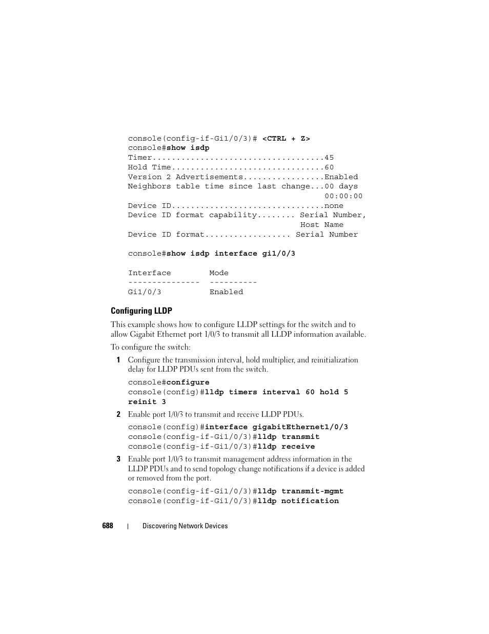 Configuring lldp | Dell POWEREDGE M1000E User Manual | Page 688 / 1246