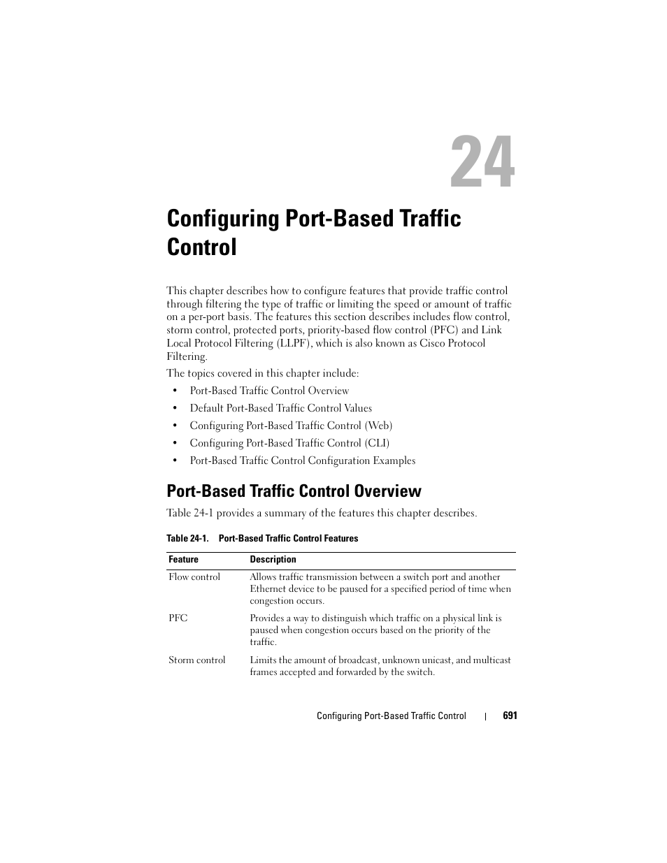 Configuring port-based traffic control, Port-based traffic control overview, Configuring port-based traffic | Control, See "configuring port-based, Configuring port, E, see "configuring port, Configuring port-based traffic control" on | Dell POWEREDGE M1000E User Manual | Page 691 / 1246