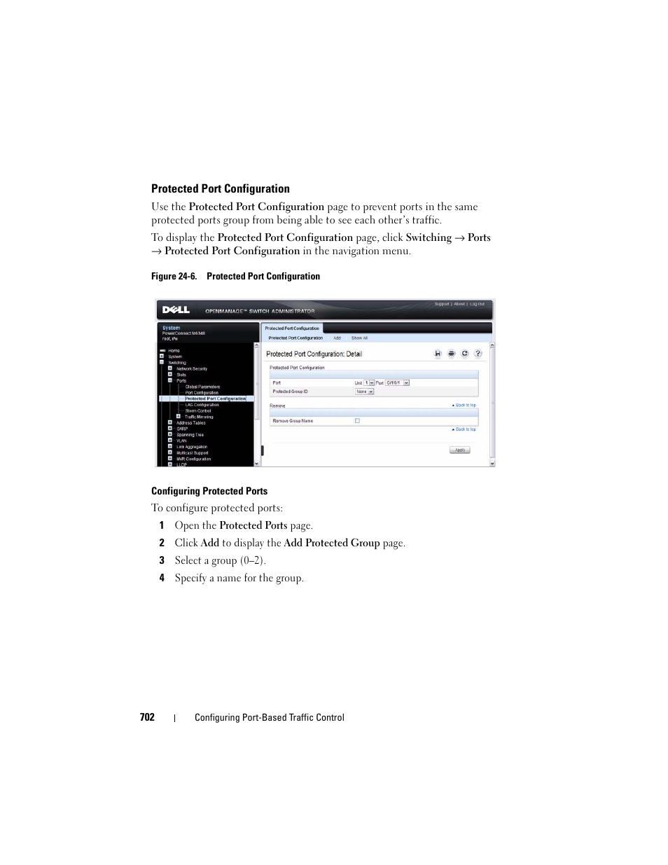 Protected port configuration | Dell POWEREDGE M1000E User Manual | Page 702 / 1246