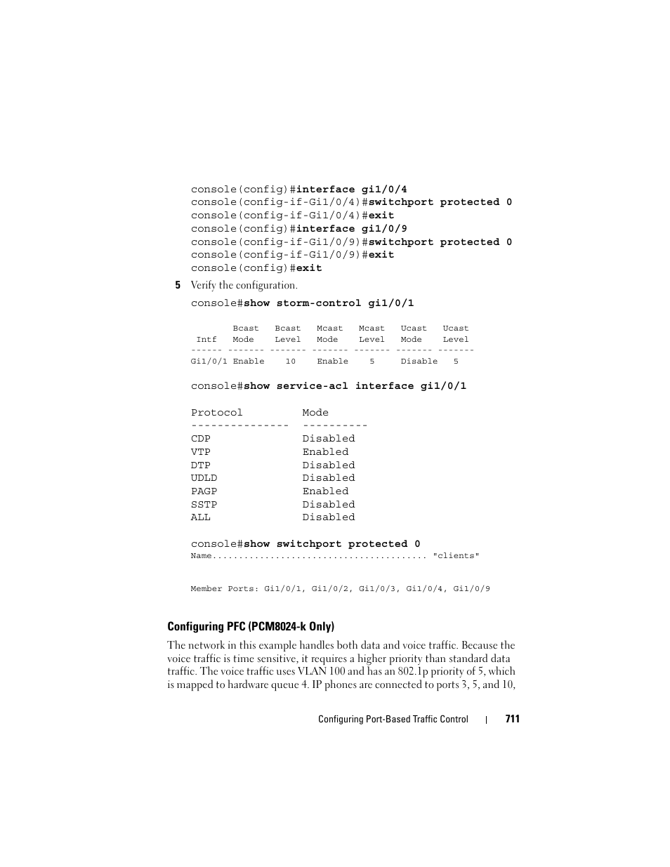 Configuring pfc (pcm8024-k only) | Dell POWEREDGE M1000E User Manual | Page 711 / 1246