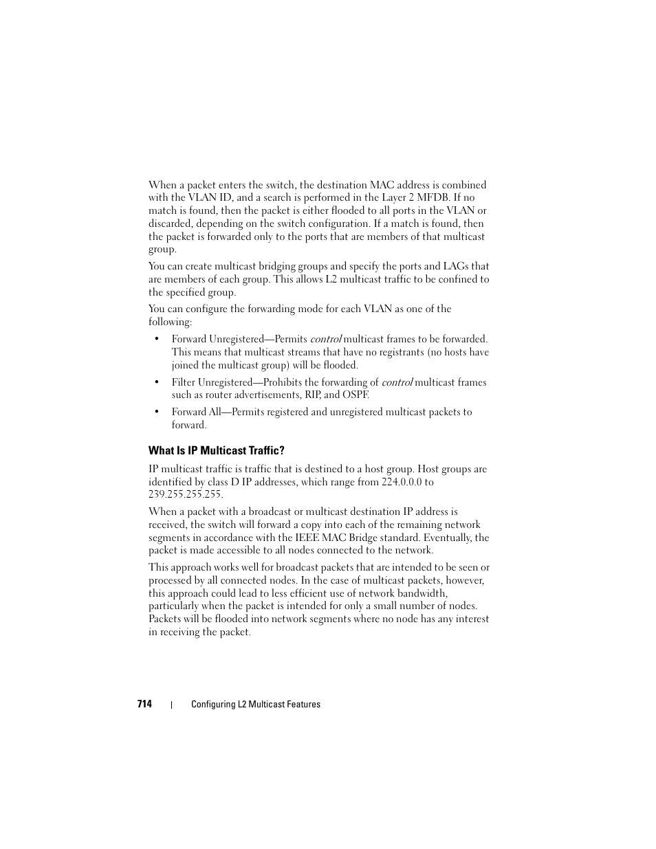 What is ip multicast traffic | Dell POWEREDGE M1000E User Manual | Page 714 / 1246