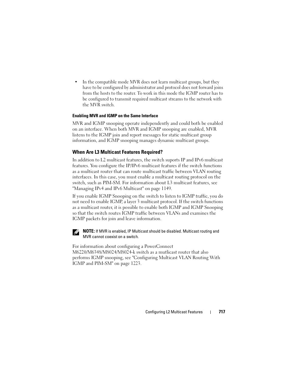 When are l3 multicast features required | Dell POWEREDGE M1000E User Manual | Page 717 / 1246