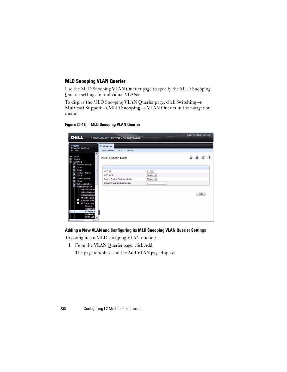 Mld snooping vlan querier | Dell POWEREDGE M1000E User Manual | Page 738 / 1246