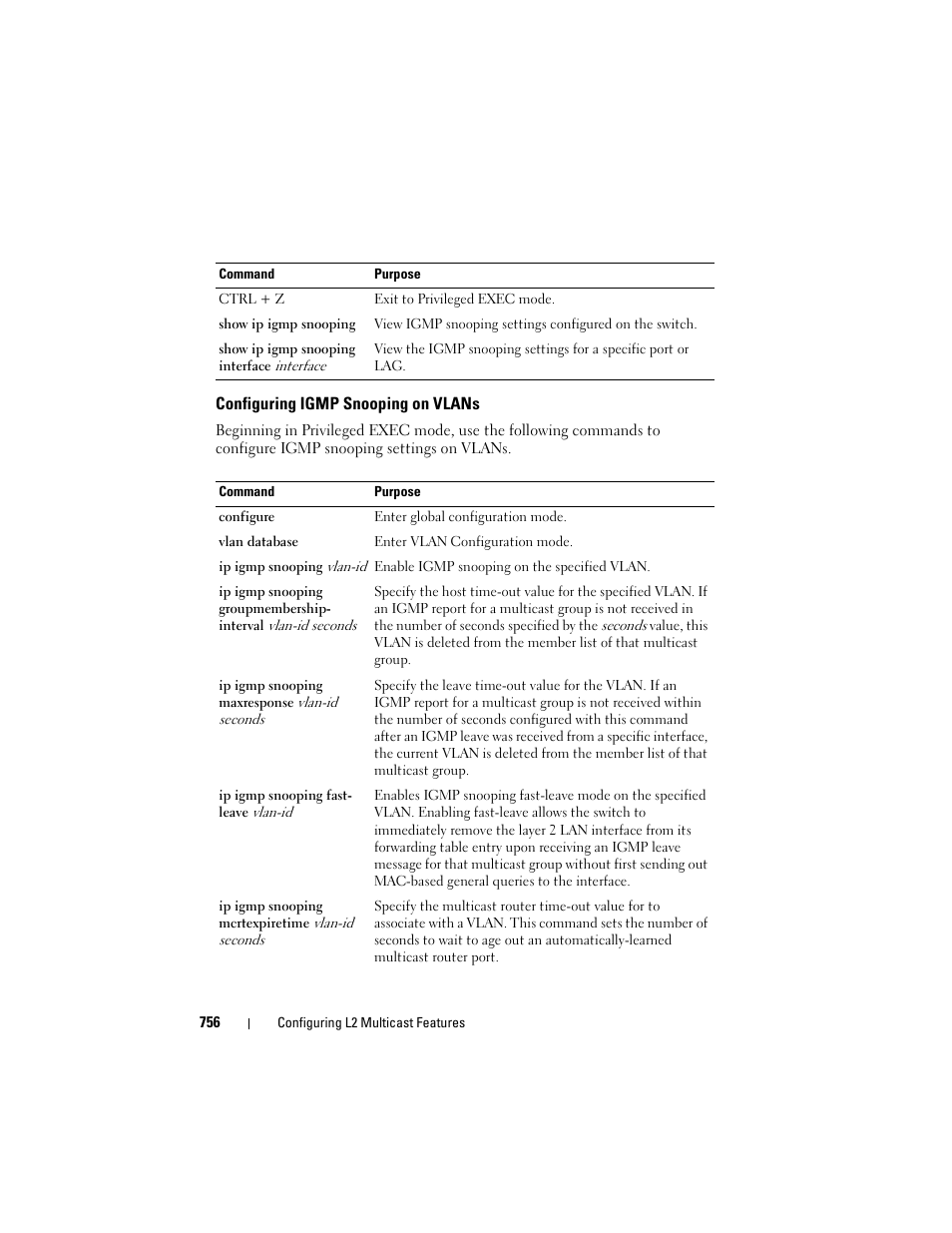 Configuring igmp snooping on vlans | Dell POWEREDGE M1000E User Manual | Page 756 / 1246