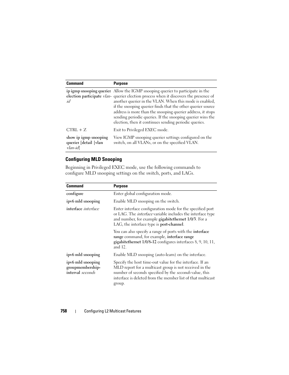 Configuring mld snooping | Dell POWEREDGE M1000E User Manual | Page 758 / 1246