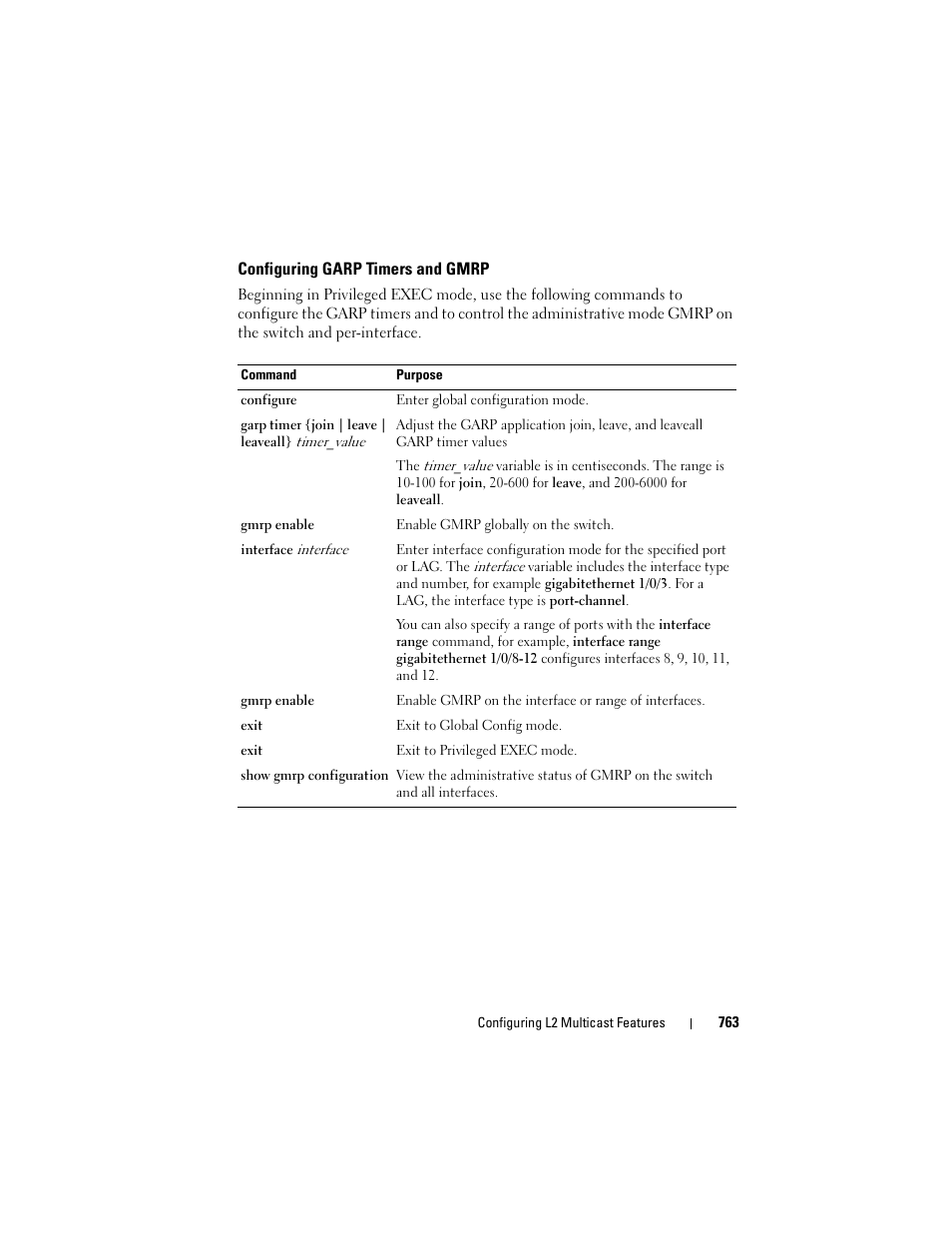 Configuring garp timers and gmrp | Dell POWEREDGE M1000E User Manual | Page 763 / 1246