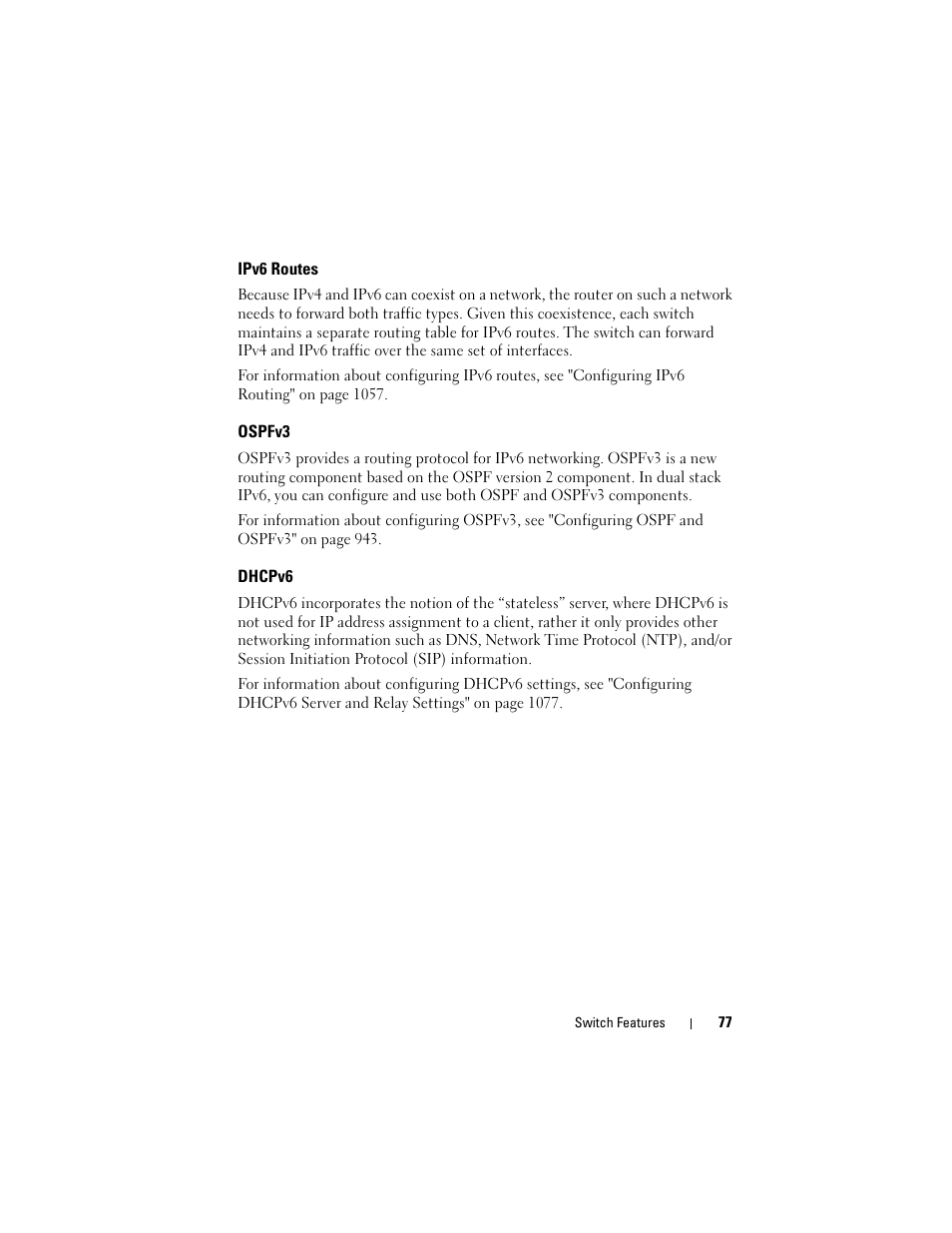 Ipv6 routes, Ospfv3, Dhcpv6 | Dell POWEREDGE M1000E User Manual | Page 77 / 1246