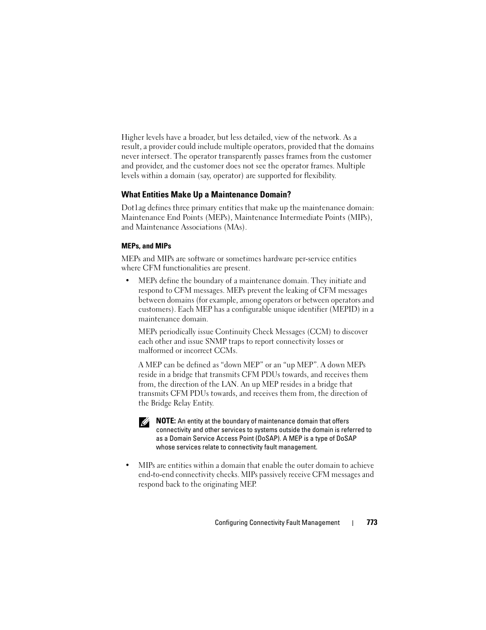 What entities make up a maintenance domain, What entities make up a maintenance, Domain | Dell POWEREDGE M1000E User Manual | Page 773 / 1246