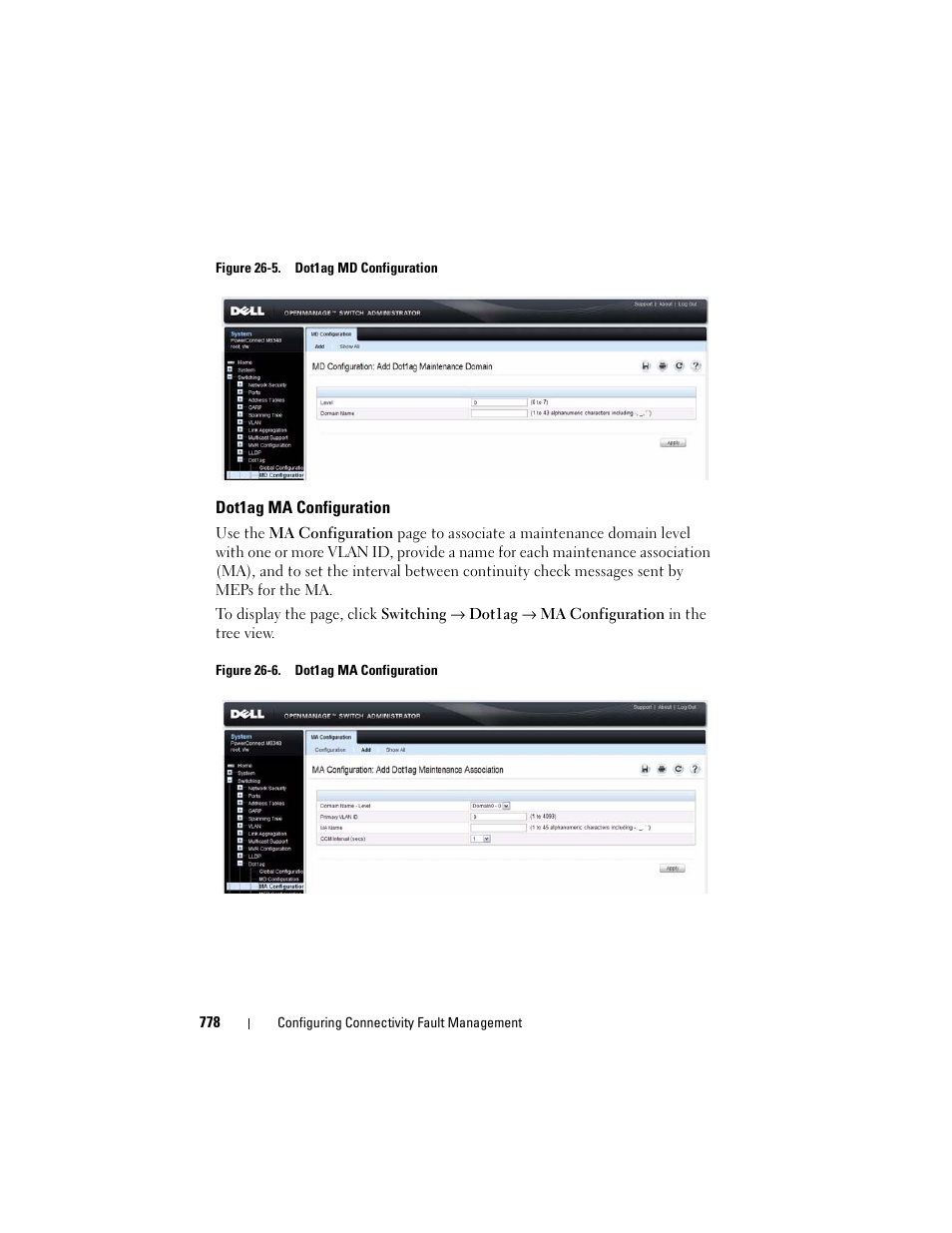 Dot1ag ma configuration | Dell POWEREDGE M1000E User Manual | Page 778 / 1246