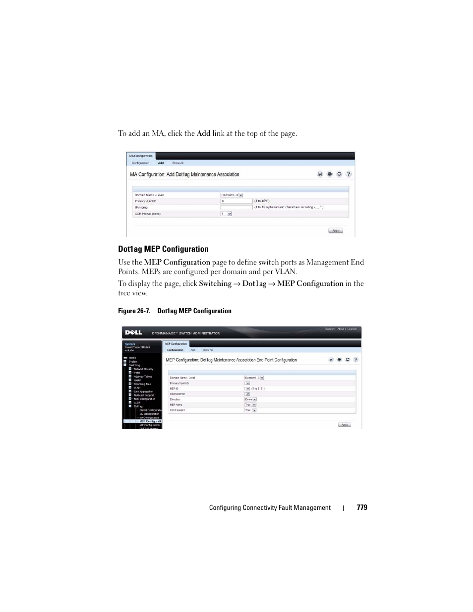 Dot1ag mep configuration | Dell POWEREDGE M1000E User Manual | Page 779 / 1246