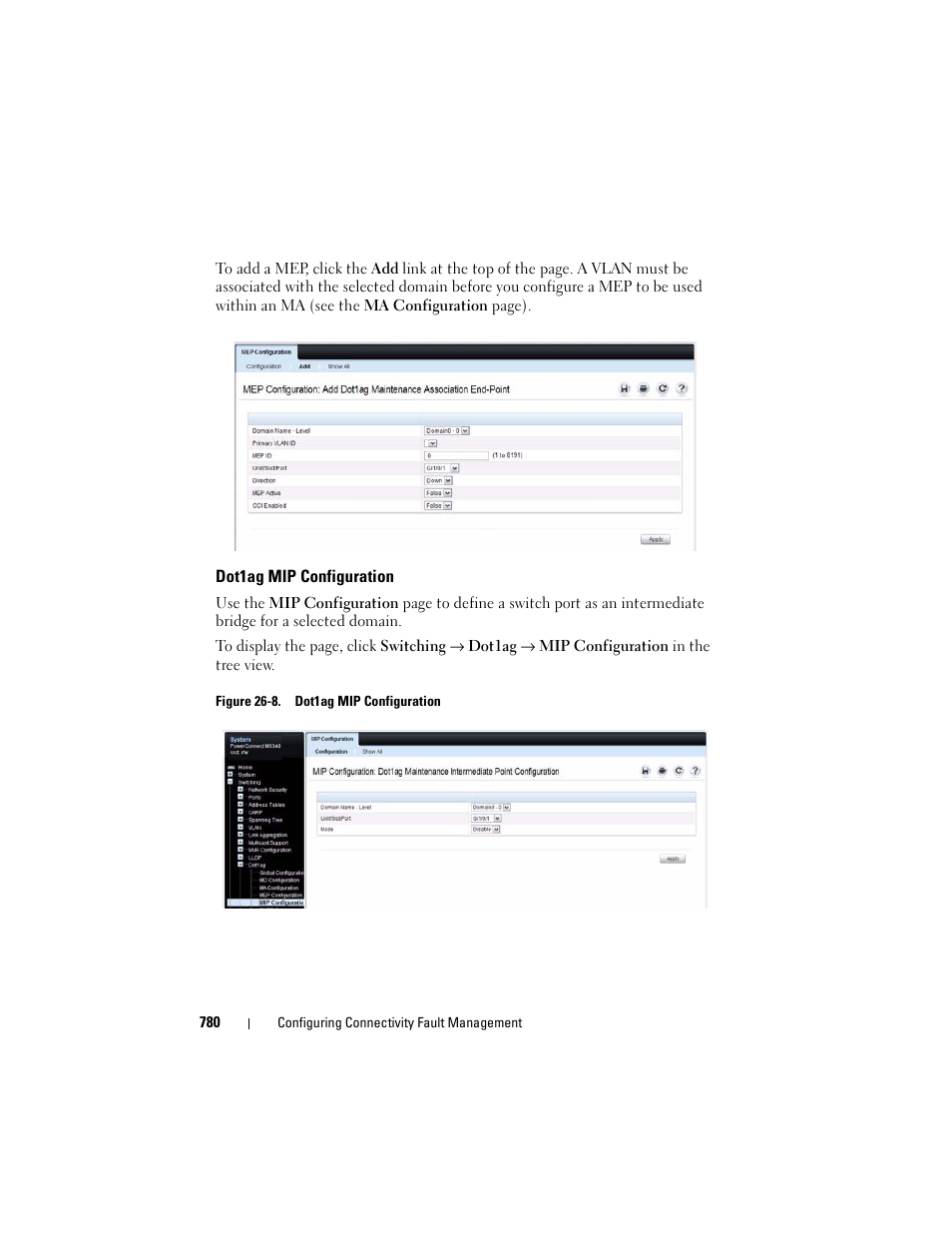 Dot1ag mip configuration | Dell POWEREDGE M1000E User Manual | Page 780 / 1246