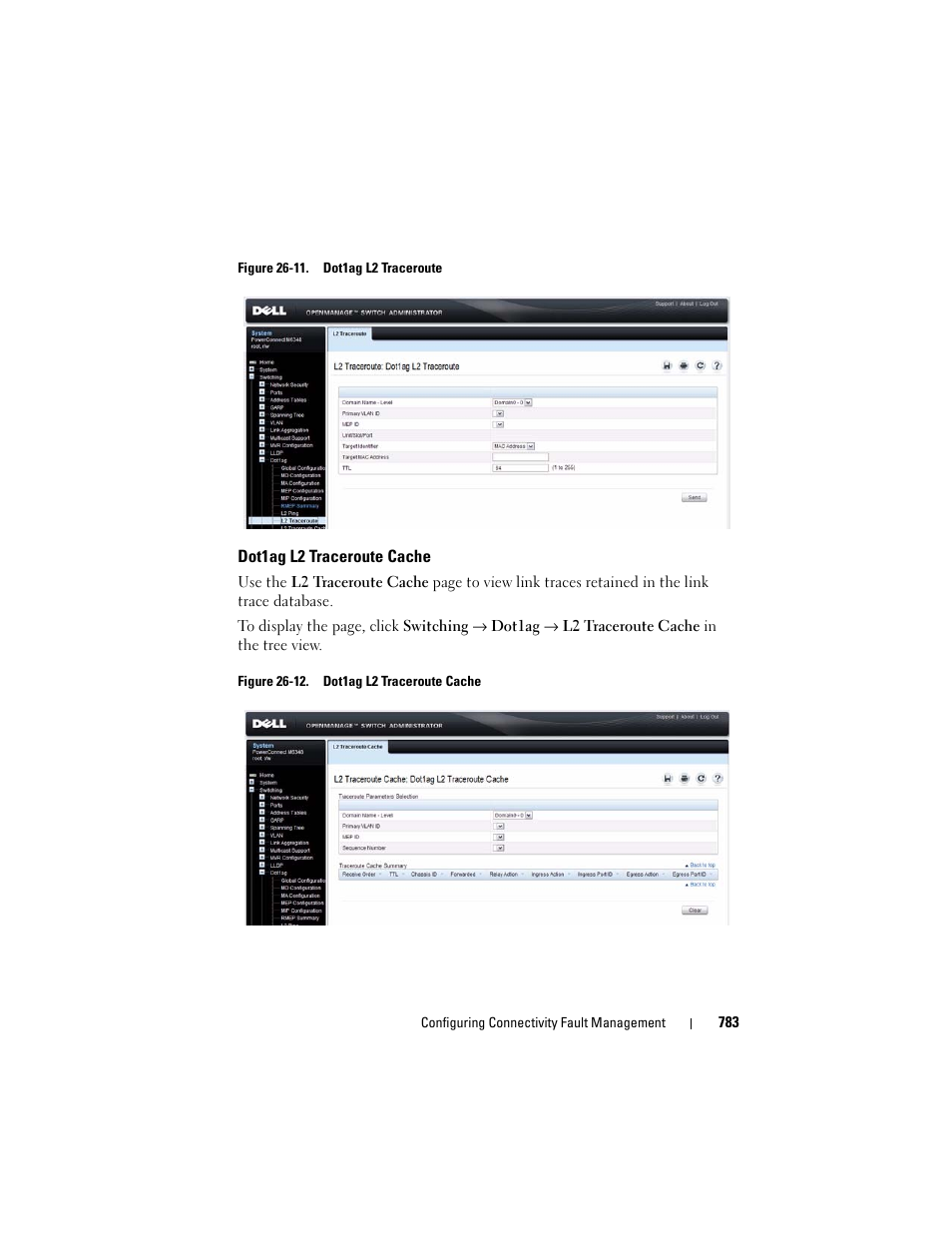 Dot1ag l2 traceroute cache | Dell POWEREDGE M1000E User Manual | Page 783 / 1246