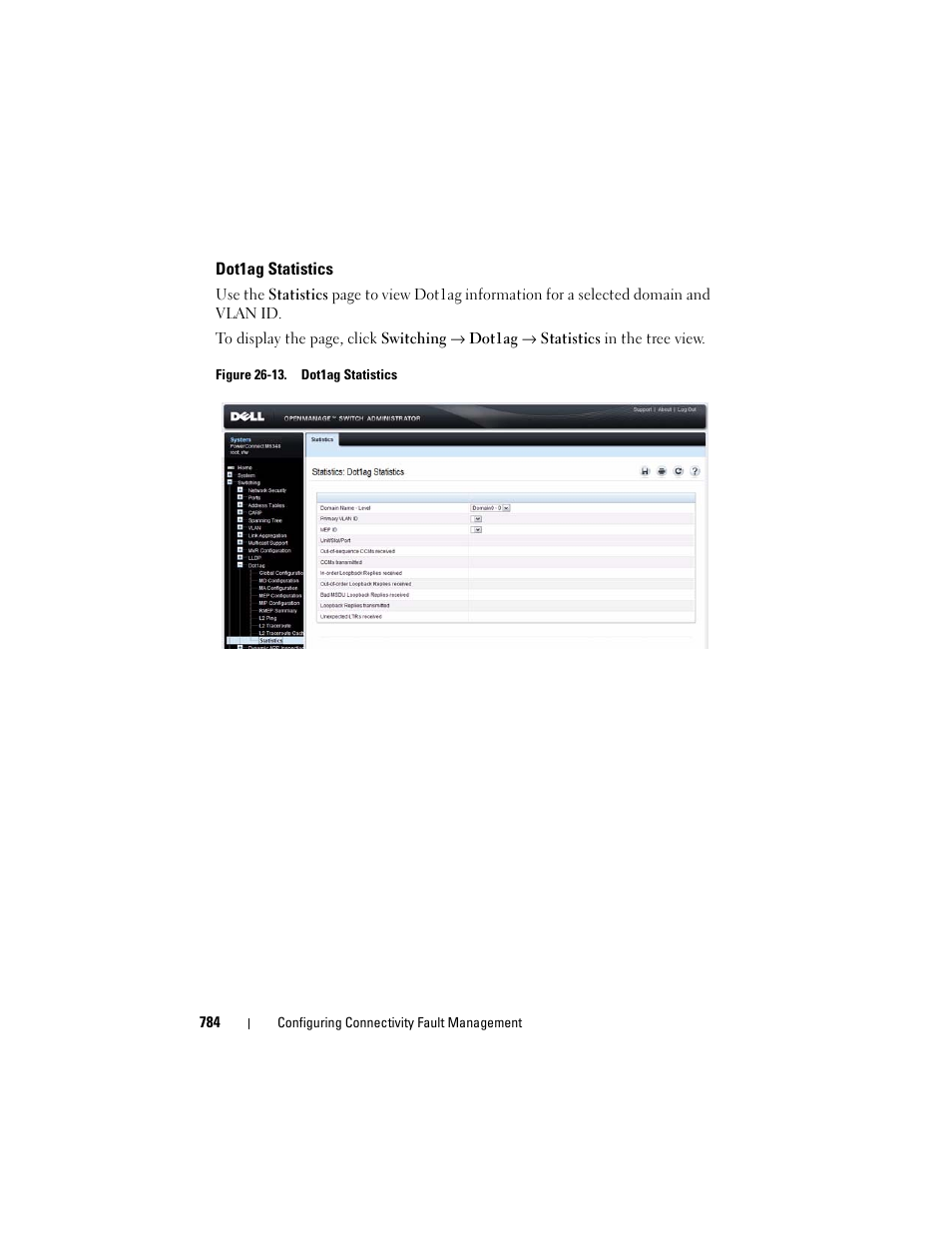 Dot1ag statistics | Dell POWEREDGE M1000E User Manual | Page 784 / 1246