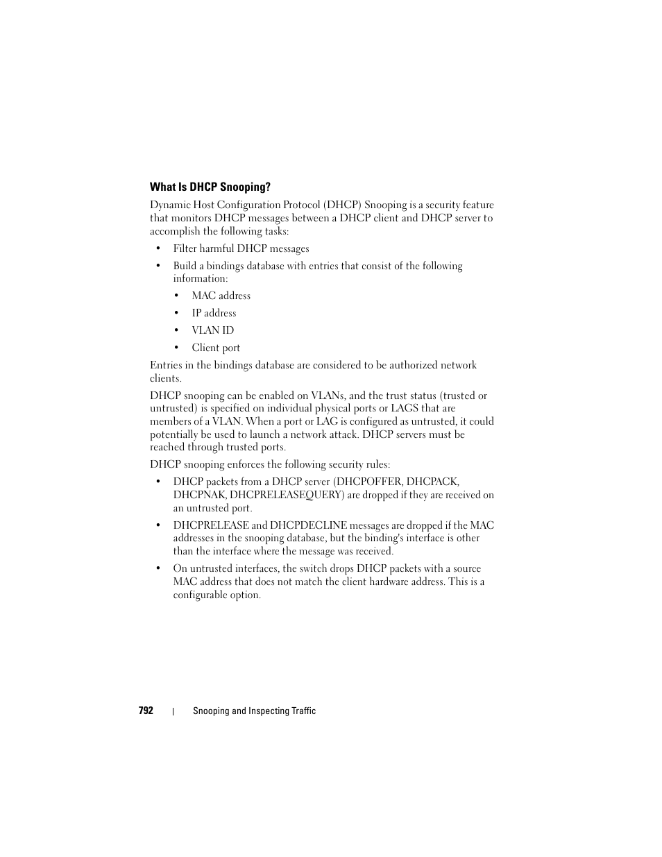 What is dhcp snooping | Dell POWEREDGE M1000E User Manual | Page 792 / 1246