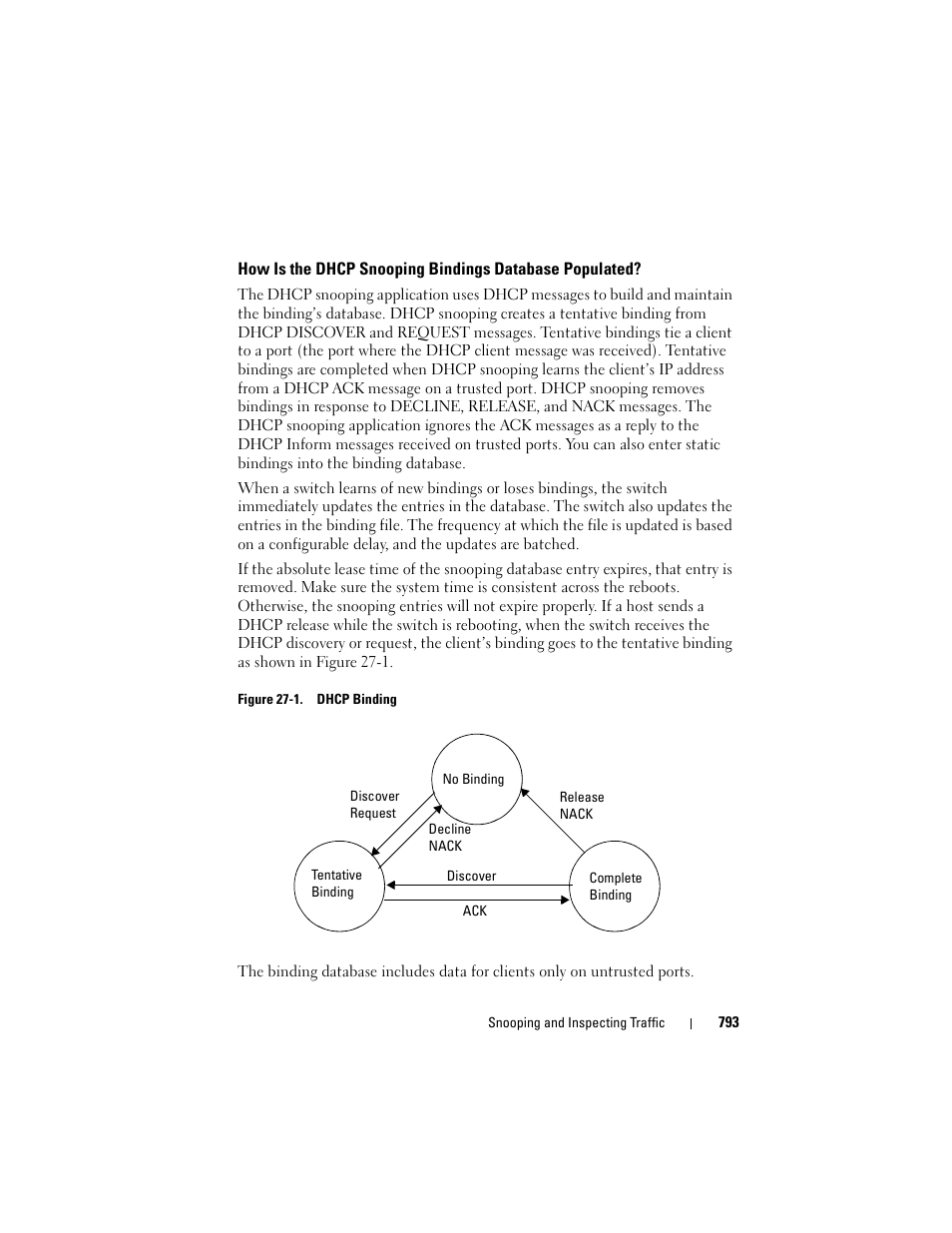 How is the dhcp snooping bindings, Database populated | Dell POWEREDGE M1000E User Manual | Page 793 / 1246