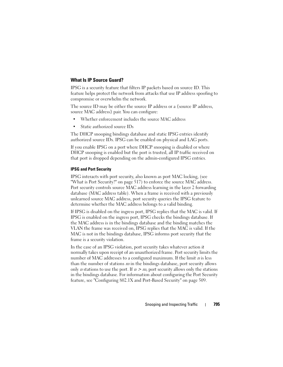 What is ip source guard | Dell POWEREDGE M1000E User Manual | Page 795 / 1246