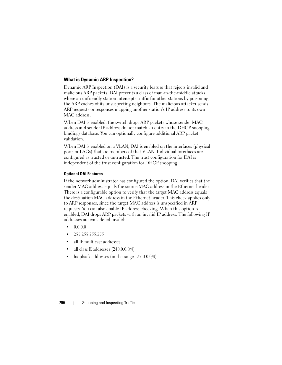 What is dynamic arp inspection | Dell POWEREDGE M1000E User Manual | Page 796 / 1246