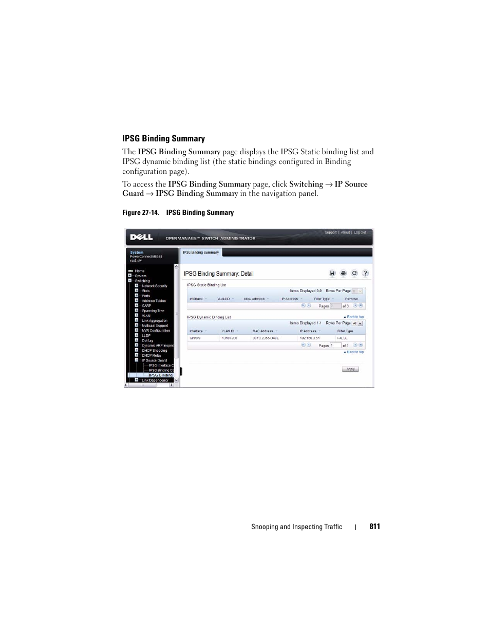 Ipsg binding summary | Dell POWEREDGE M1000E User Manual | Page 811 / 1246