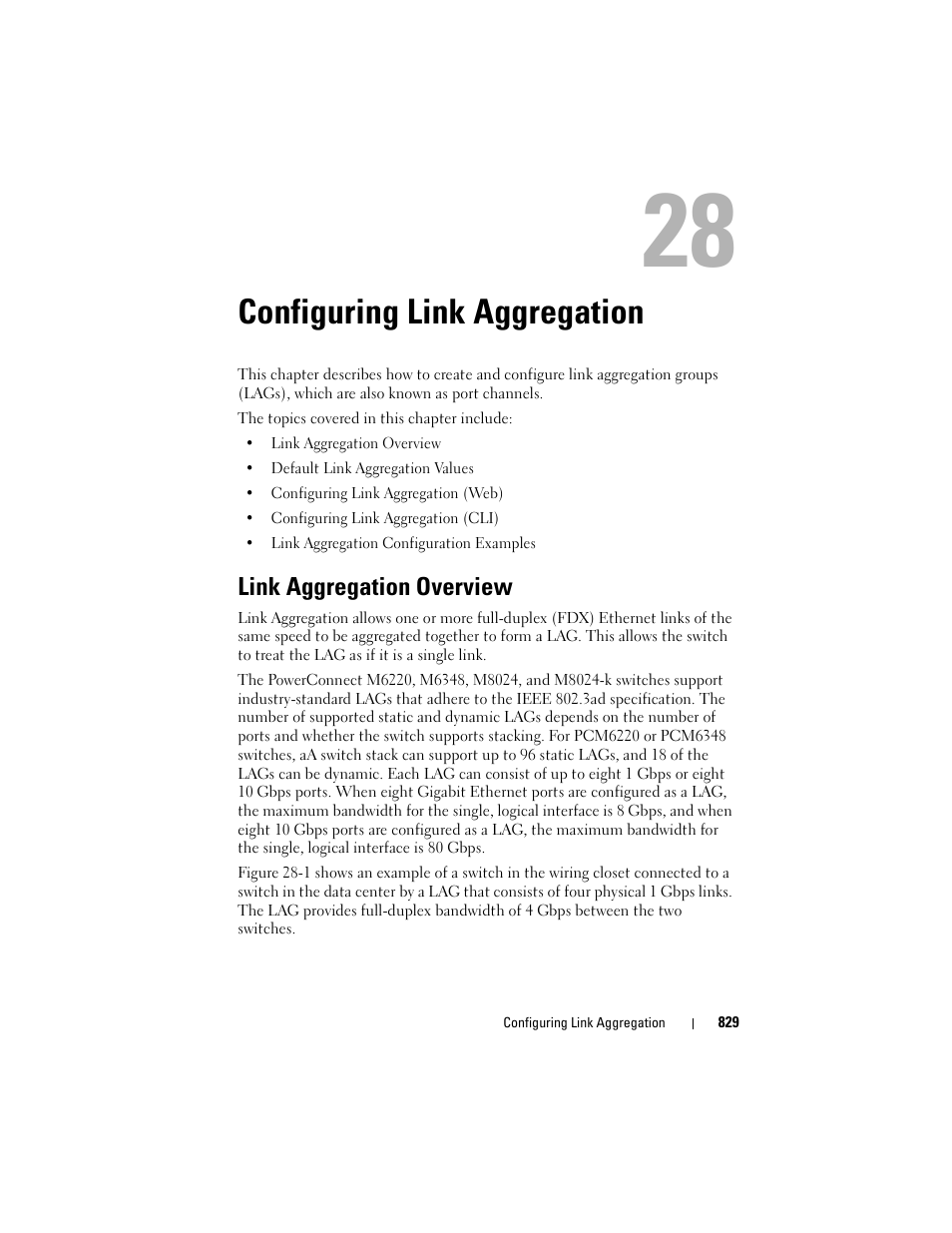 Configuring link aggregation, Link aggregation overview | Dell POWEREDGE M1000E User Manual | Page 829 / 1246