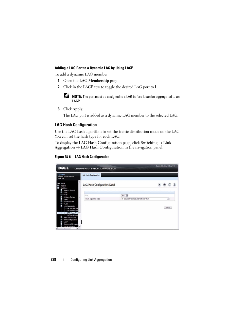 Lag hash configuration | Dell POWEREDGE M1000E User Manual | Page 838 / 1246