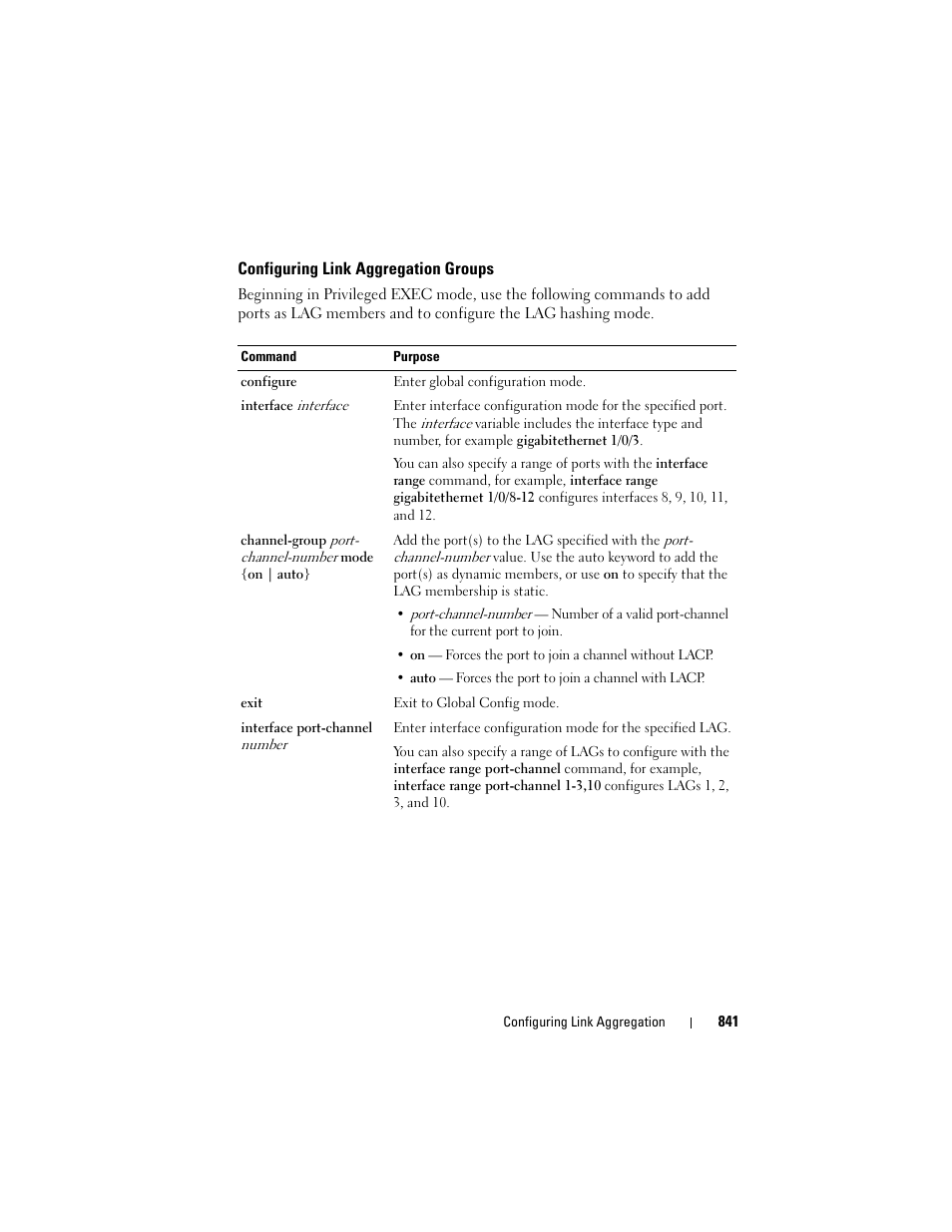 Configuring link aggregation groups | Dell POWEREDGE M1000E User Manual | Page 841 / 1246