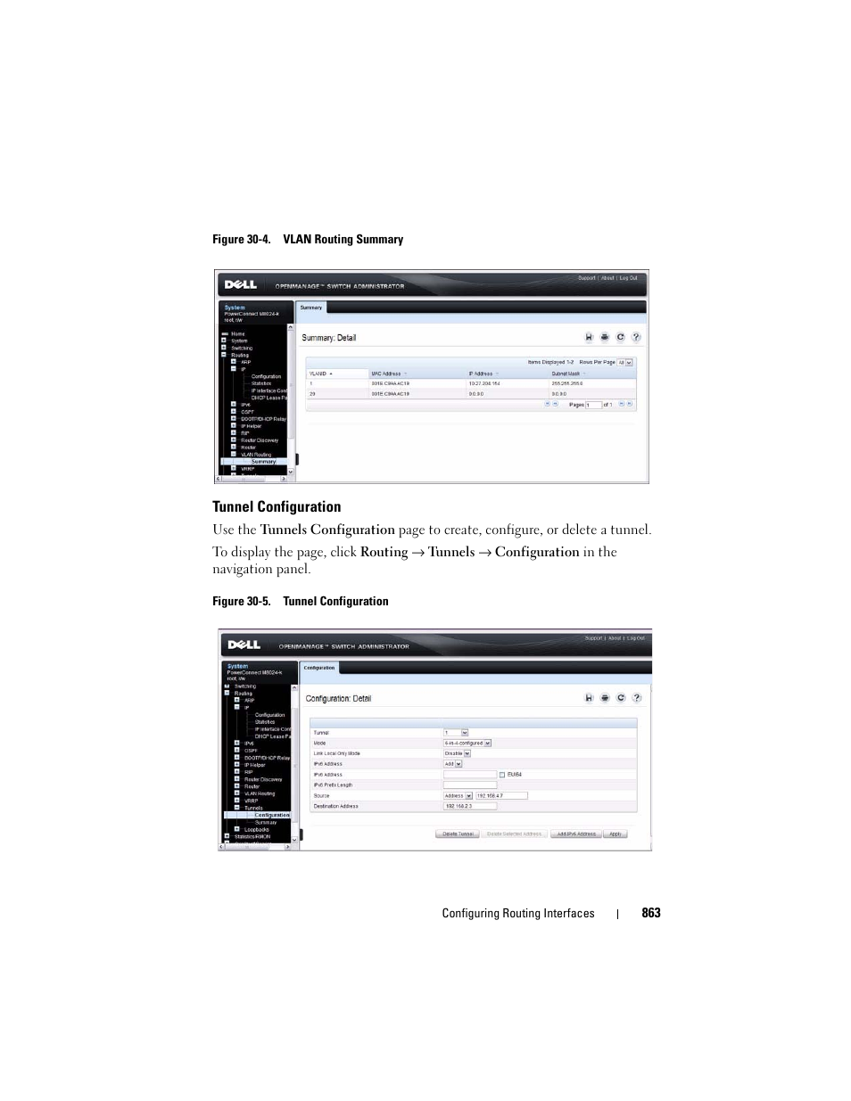 Tunnel configuration | Dell POWEREDGE M1000E User Manual | Page 863 / 1246