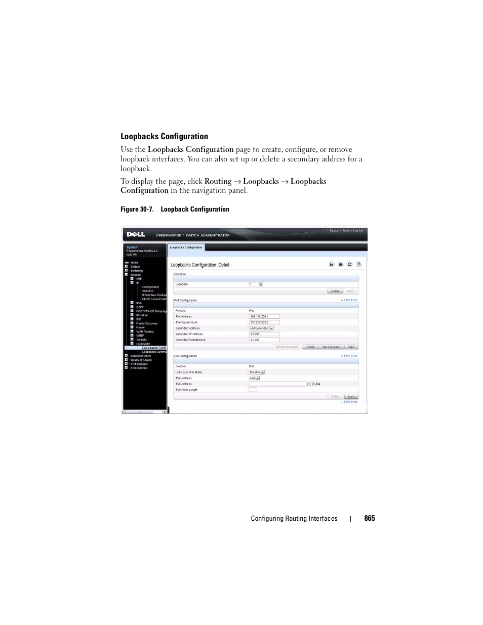 Loopbacks configuration | Dell POWEREDGE M1000E User Manual | Page 865 / 1246