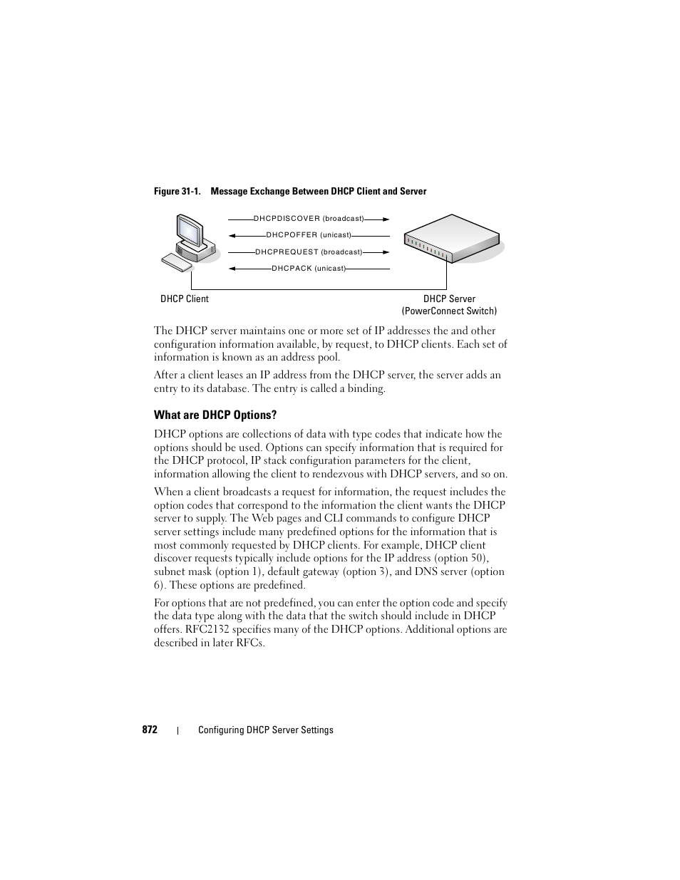 What are dhcp options | Dell POWEREDGE M1000E User Manual | Page 872 / 1246