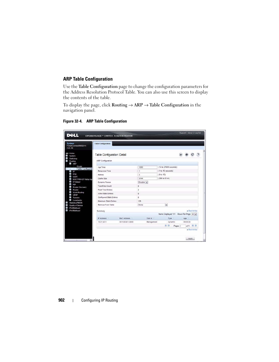 Arp table configuration | Dell POWEREDGE M1000E User Manual | Page 902 / 1246