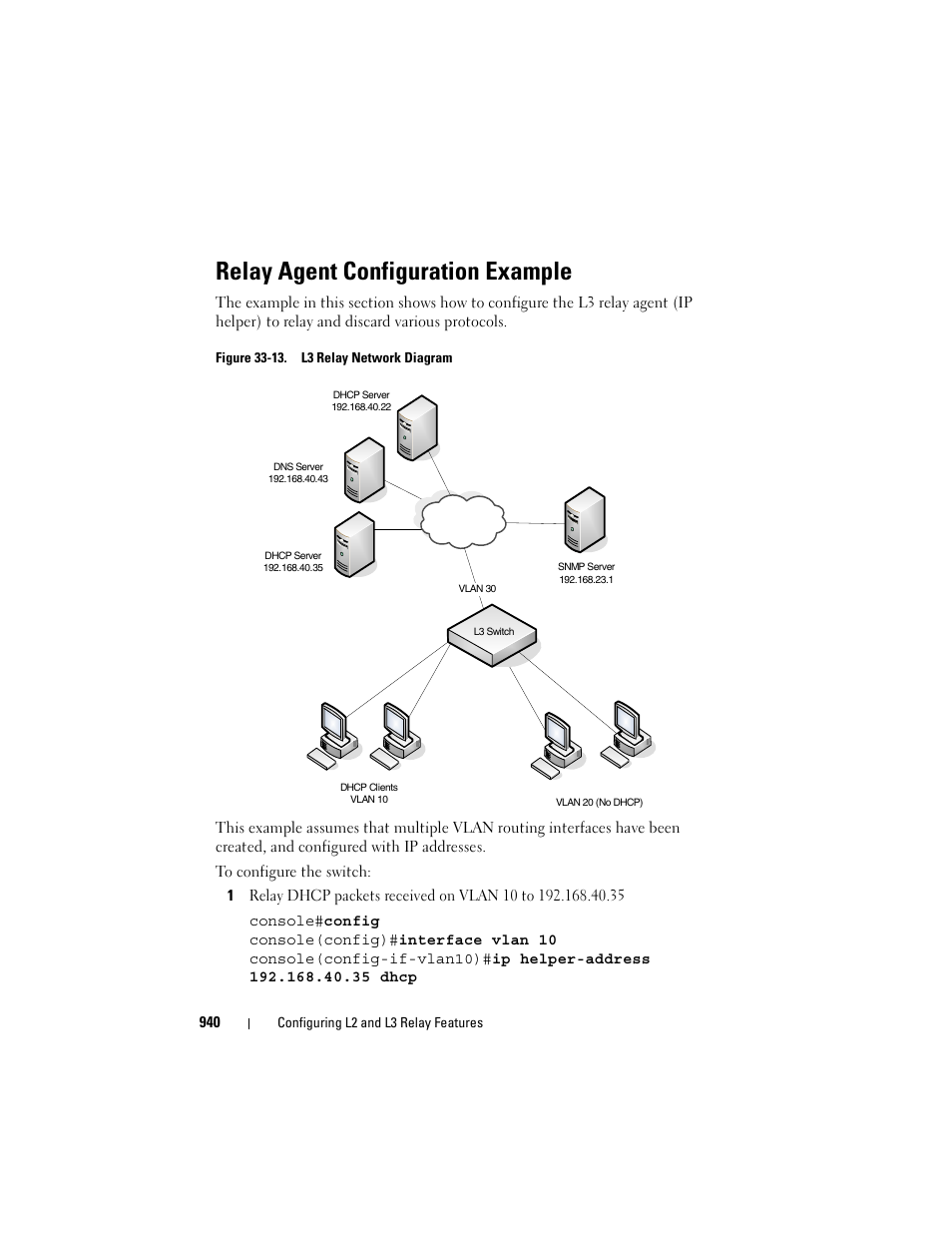 Relay agent configuration example | Dell POWEREDGE M1000E User Manual | Page 940 / 1246