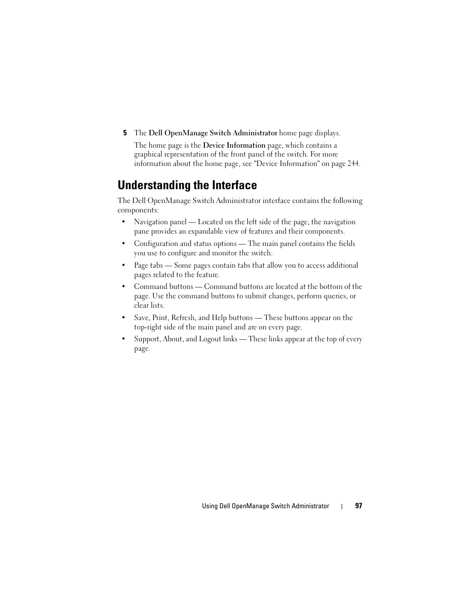 Understanding the interface | Dell POWEREDGE M1000E User Manual | Page 97 / 1246