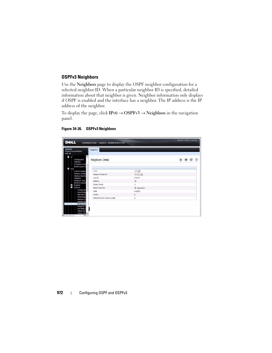 Ospfv3 neighbors | Dell POWEREDGE M1000E User Manual | Page 972 / 1246