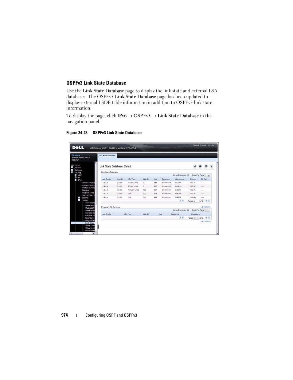 Ospfv3 link state database | Dell POWEREDGE M1000E User Manual | Page 974 / 1246