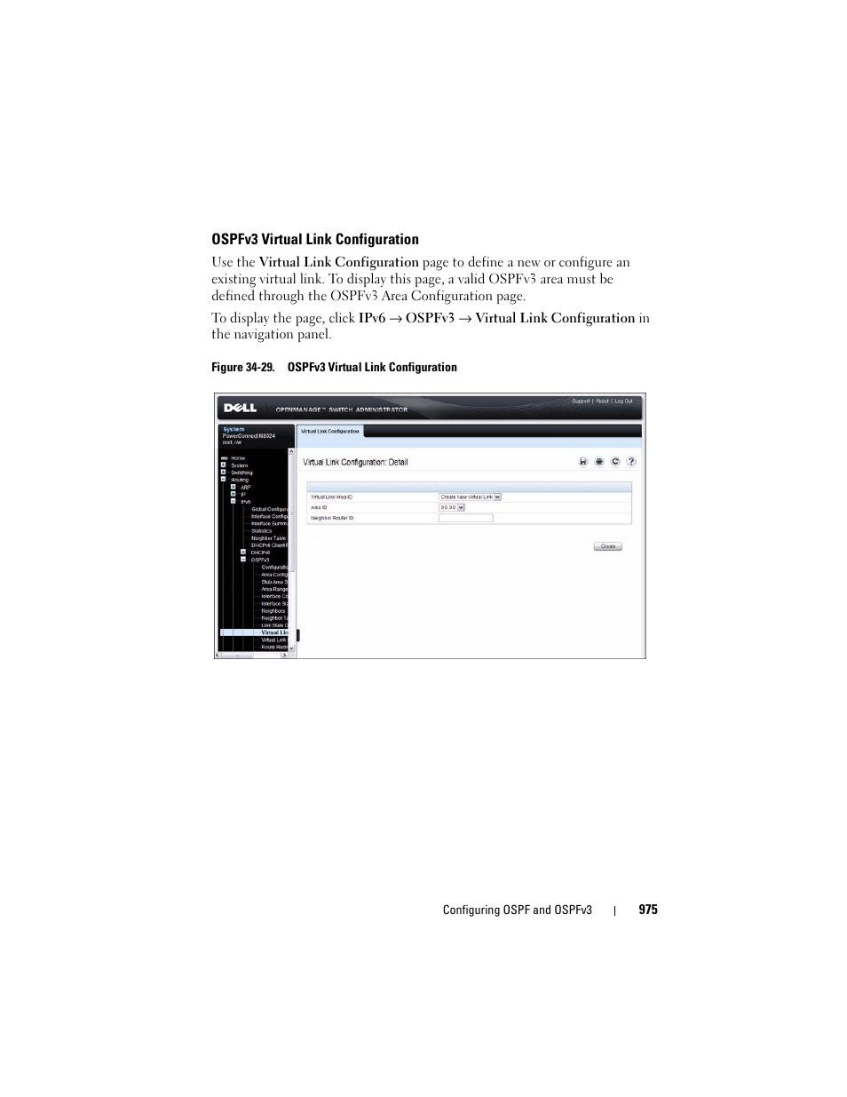 Ospfv3 virtual link configuration | Dell POWEREDGE M1000E User Manual | Page 975 / 1246