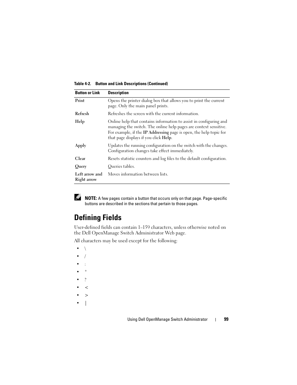 Defining fields | Dell POWEREDGE M1000E User Manual | Page 99 / 1246