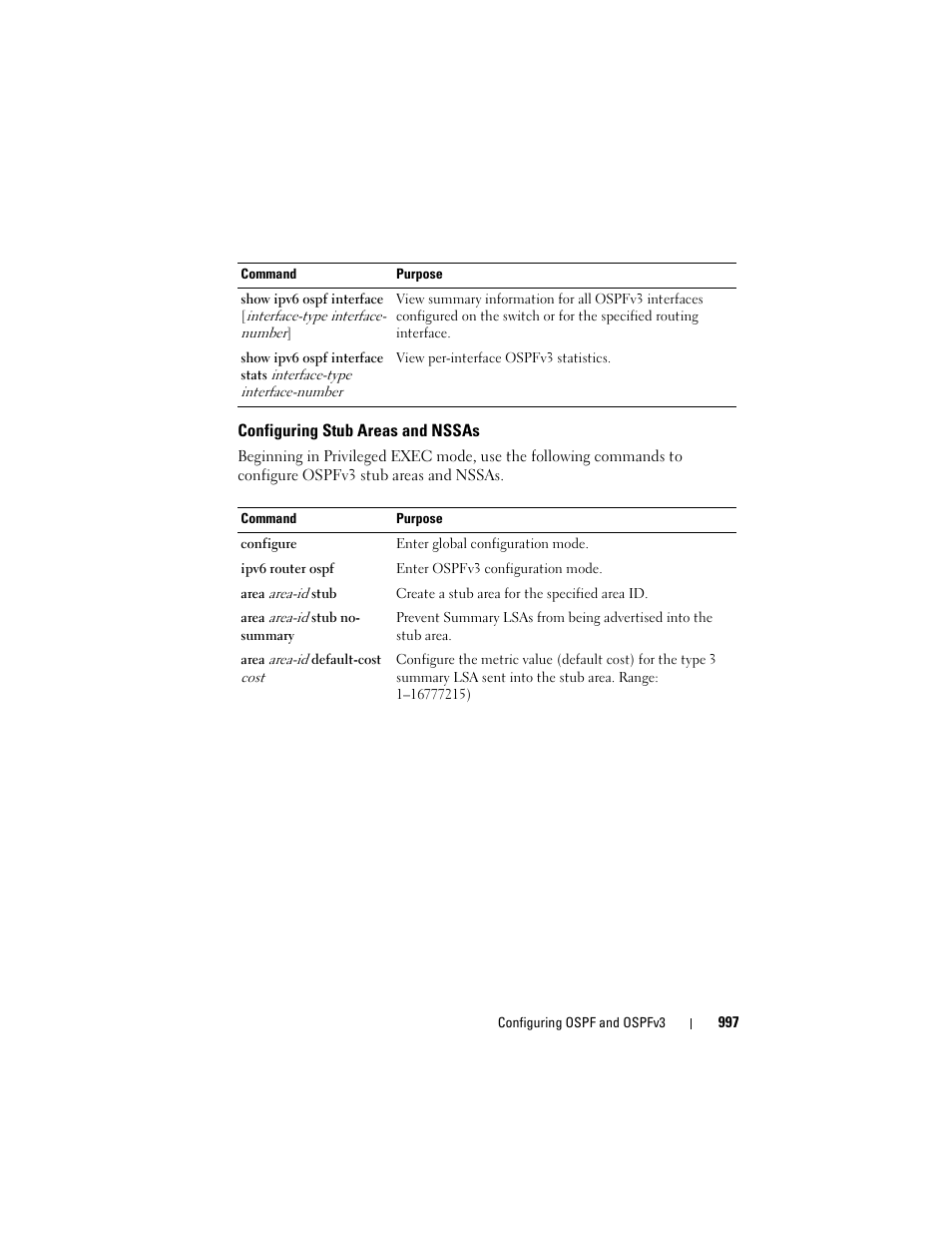 Configuring stub areas and nssas | Dell POWEREDGE M1000E User Manual | Page 997 / 1246