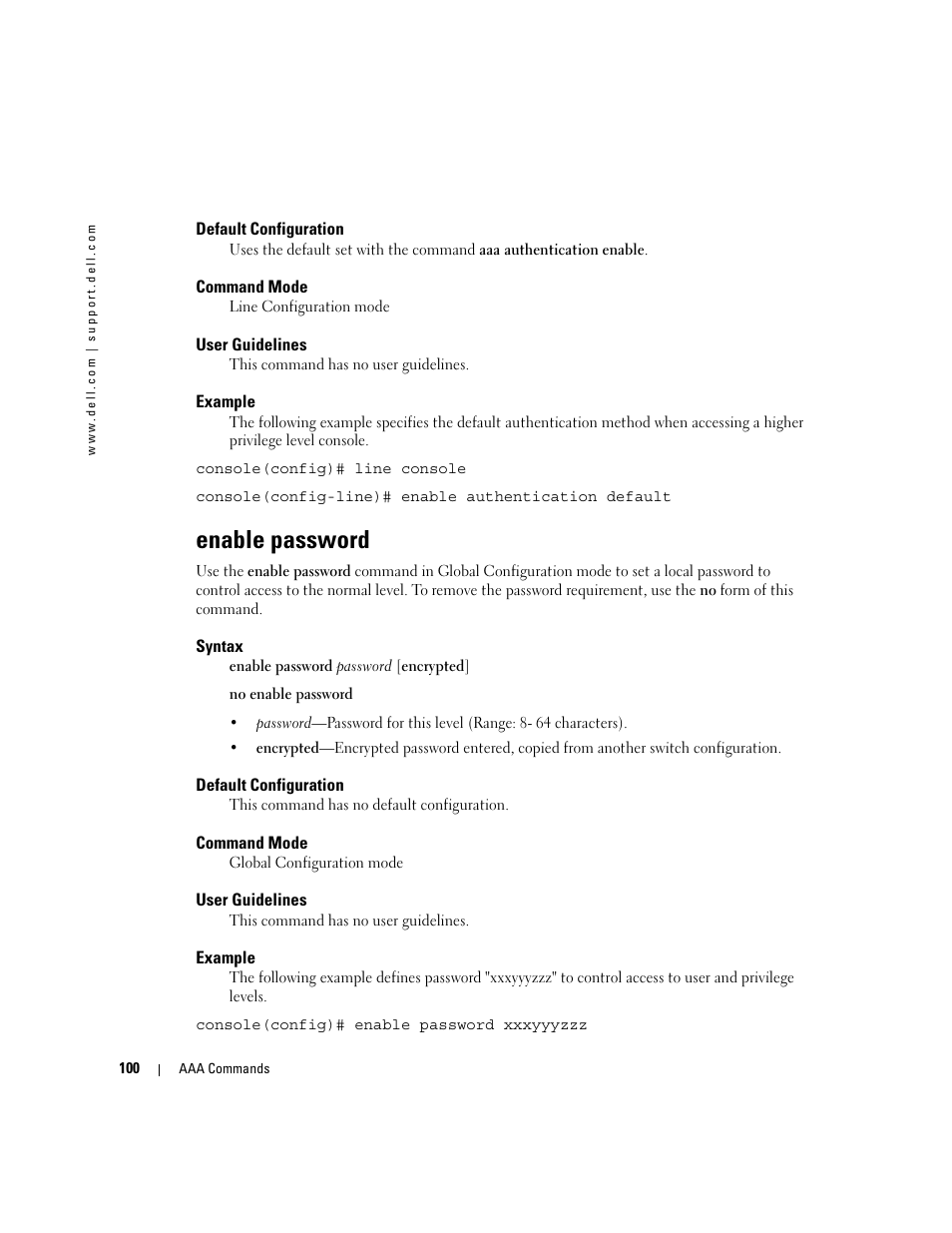 Enable password | Dell PowerEdge M605 User Manual | Page 134 / 808