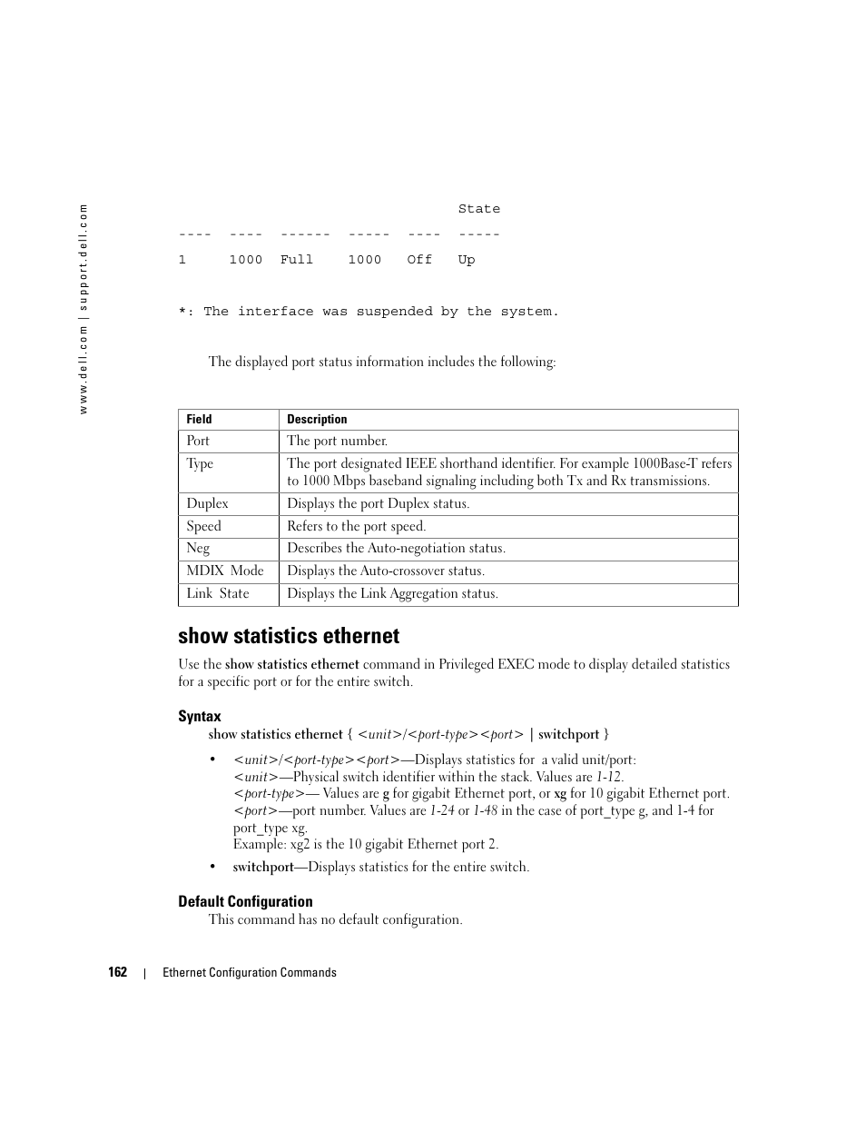 Show statistics ethernet | Dell PowerEdge M605 User Manual | Page 194 / 808