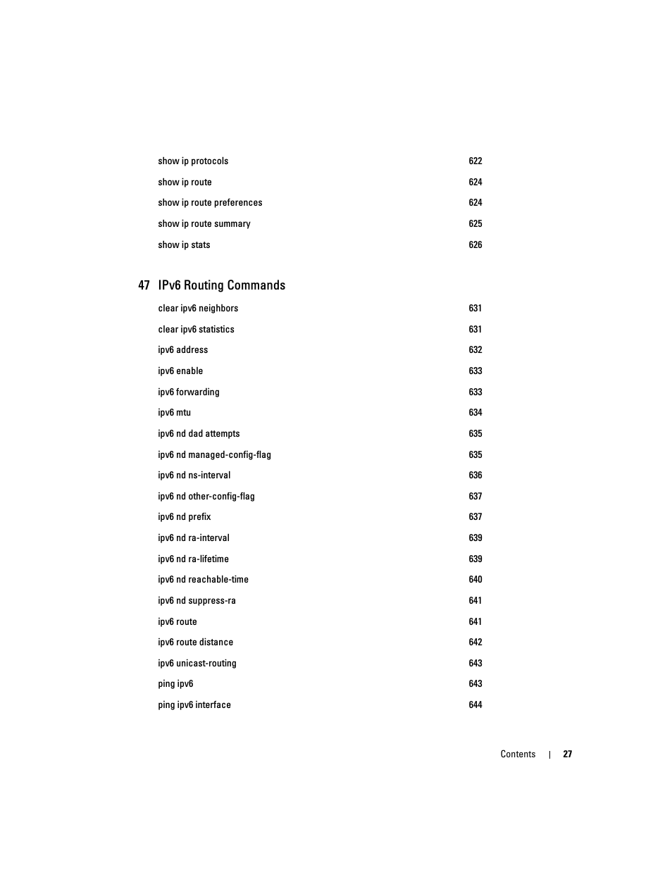 47 ipv6 routing commands | Dell PowerEdge M605 User Manual | Page 29 / 808