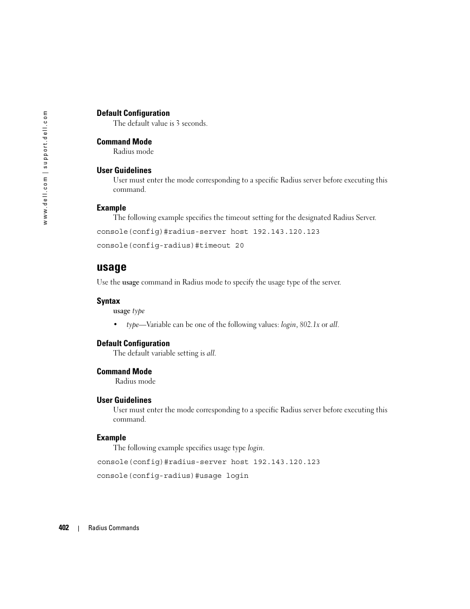 Usage | Dell PowerEdge M605 User Manual | Page 412 / 808