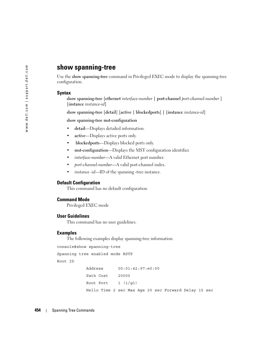 Show spanning-tree | Dell PowerEdge M605 User Manual | Page 462 / 808