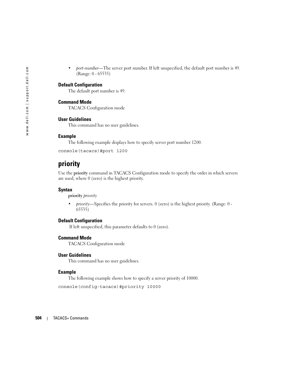 Priority | Dell PowerEdge M605 User Manual | Page 508 / 808